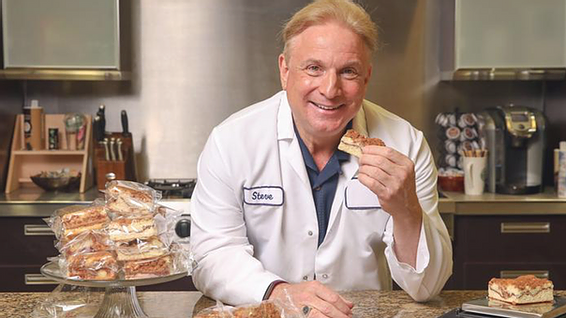 THRU Project Co-Founder Steve O'Donnell holds pastry he manufactures in San Antonio
