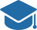 THRU Project Former Foster Youth graduation & school statistics icon of a graduation cap
