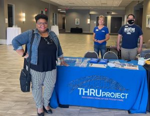 TDJ Consulting at THRU Works Career Day, Owner Tramelle Jones with THRU Project CEO Elaine Andries Hartle and Programs Manager, Chris Lopez