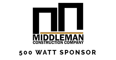 Middleman Construction Company Logo with 500 Watt Sponsor